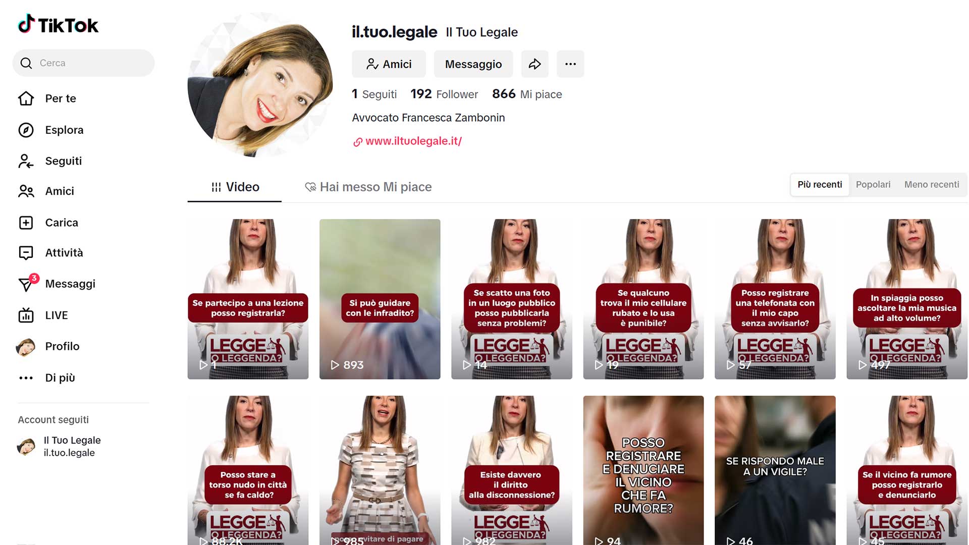il tuo legale su tiktok