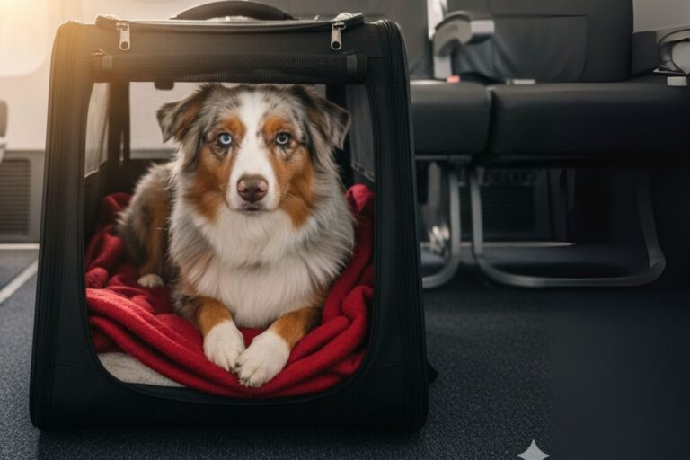 cane media grossa taglia aereo cabina