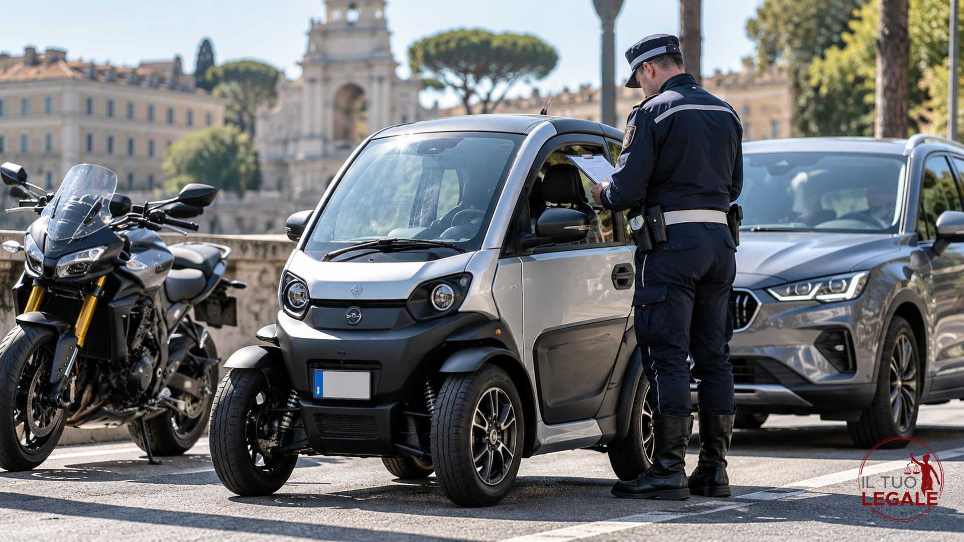 minicar fermata da polizia